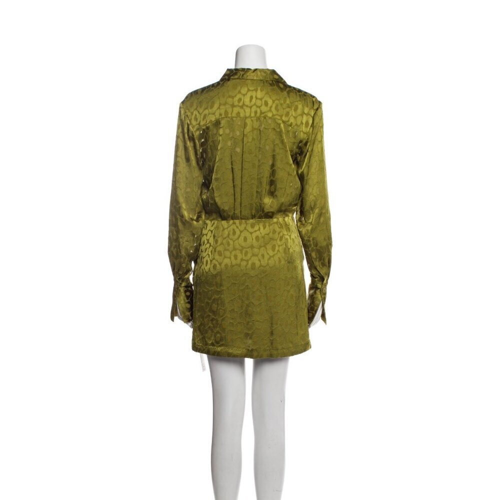 Le Superbe Montmartre Wrap Dress French Girl Leopard Green Long Sleeve S $585 - Picture 6 of 16